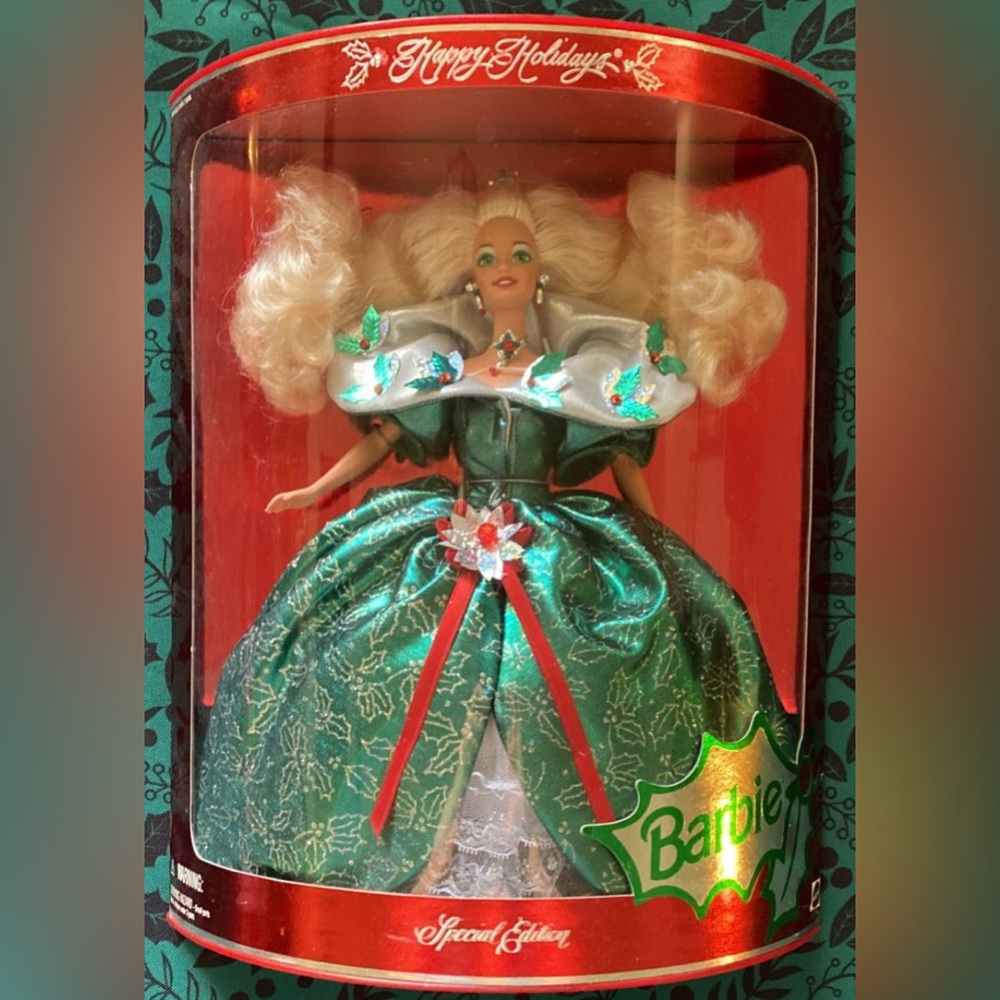 Holiday Barbie Doll in Green Gown -happy holiday special edition barbie-